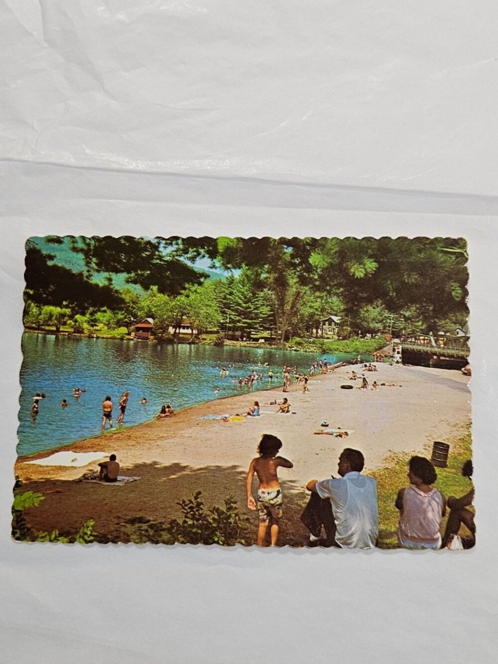 Public Beach Wells New York Postcard